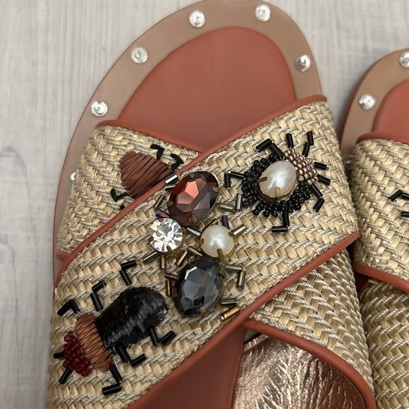 Anthropologie Sanchita Enchino Bejeweled Bug Sandals - Size 39 - Picture 4 of 6